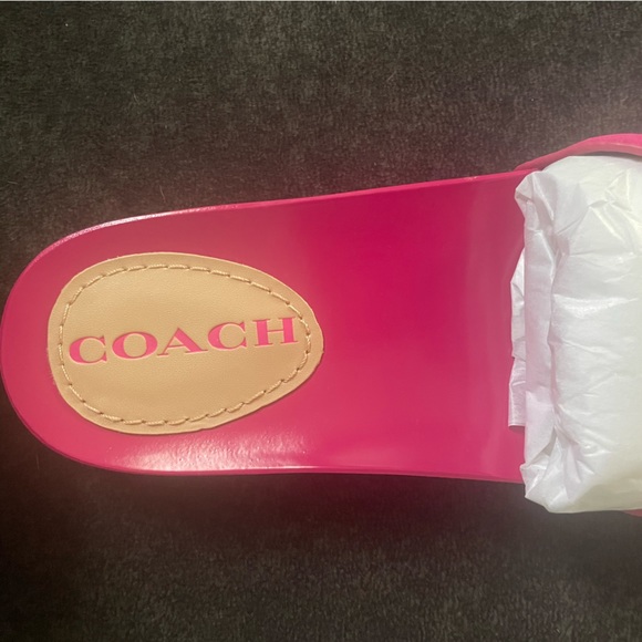 New with Box Coach Bleeker Suede Sandal shocking pink women’s sz 7 - Picture 13 of 16
